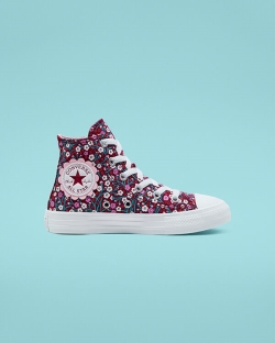 Converse Ditsy Floral Chuck Taylor All Star Lány Magasszárú Rózsaszín/Rózsaszín/Bordó | KHPMNZD-HU